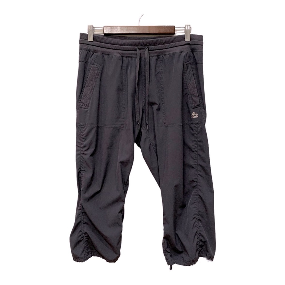 RBX Activewear Cropped Track Pants, Grey Size Medium